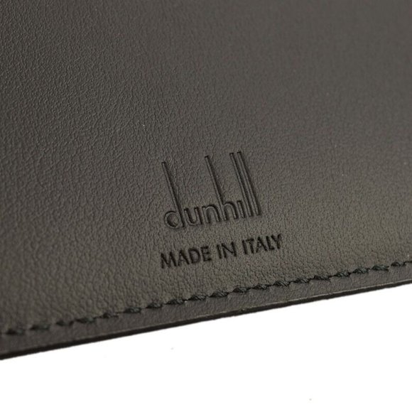 dunhill | Cadogan 4cc & Coin Purse Billfold Wallet for men DUNHILL Mens Black Gray SIGNATURE LOGO Leather Canvas Billfold Wallet Italy NEW